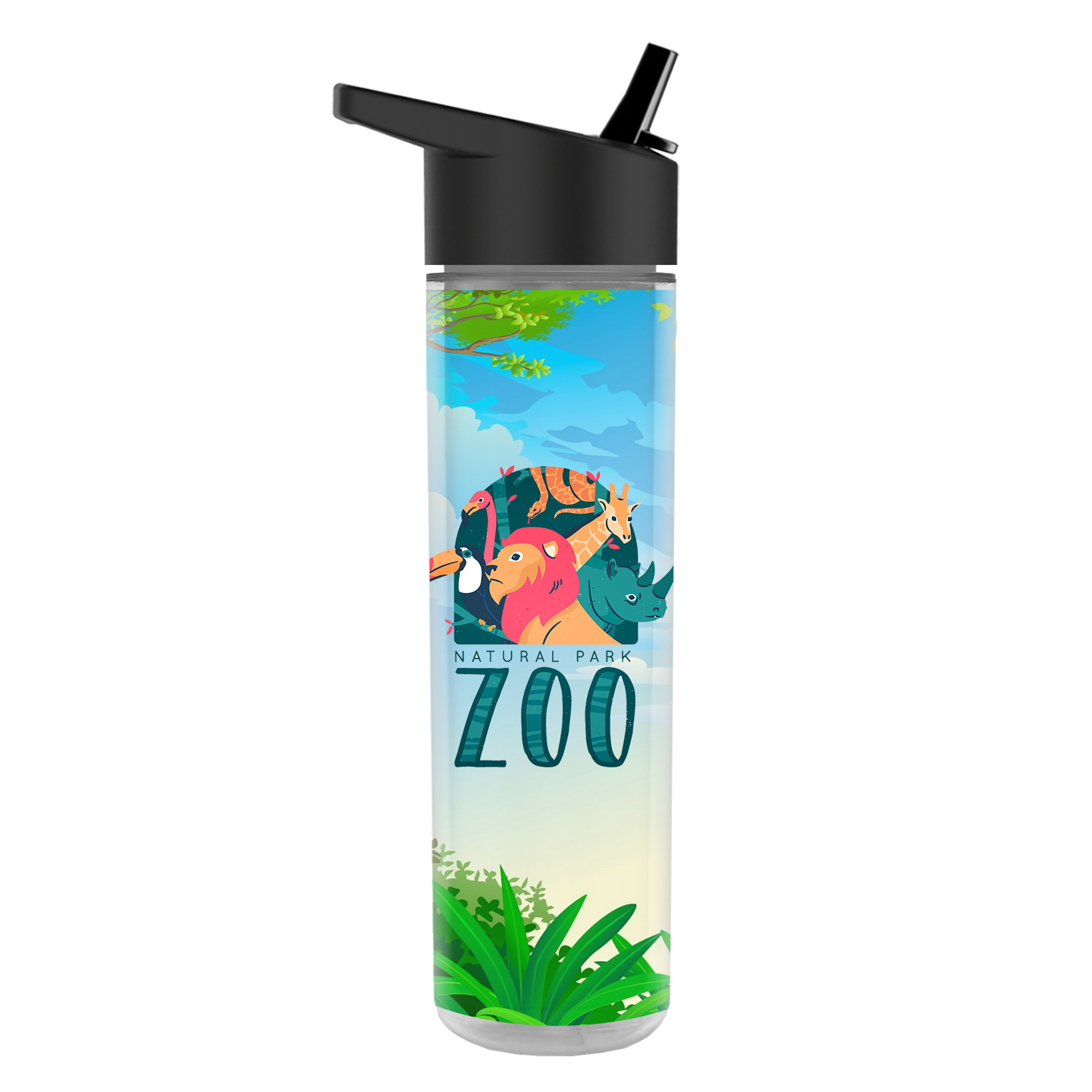 Chiller Insulated Bottle with Flip-Straw Lid and Full-Color Paper Insert - 16 oz.